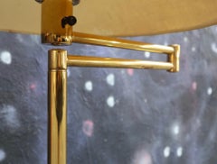 Walter Von Nessen Brass Floor Lamp with Swing Arm