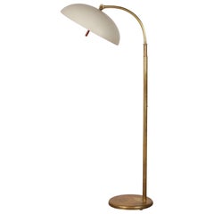 Walter von Nessen Bronze Floor Lamp with Dome Shade