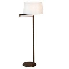 Walter Von Nessen Bronze Swing Arm Floor Lamp