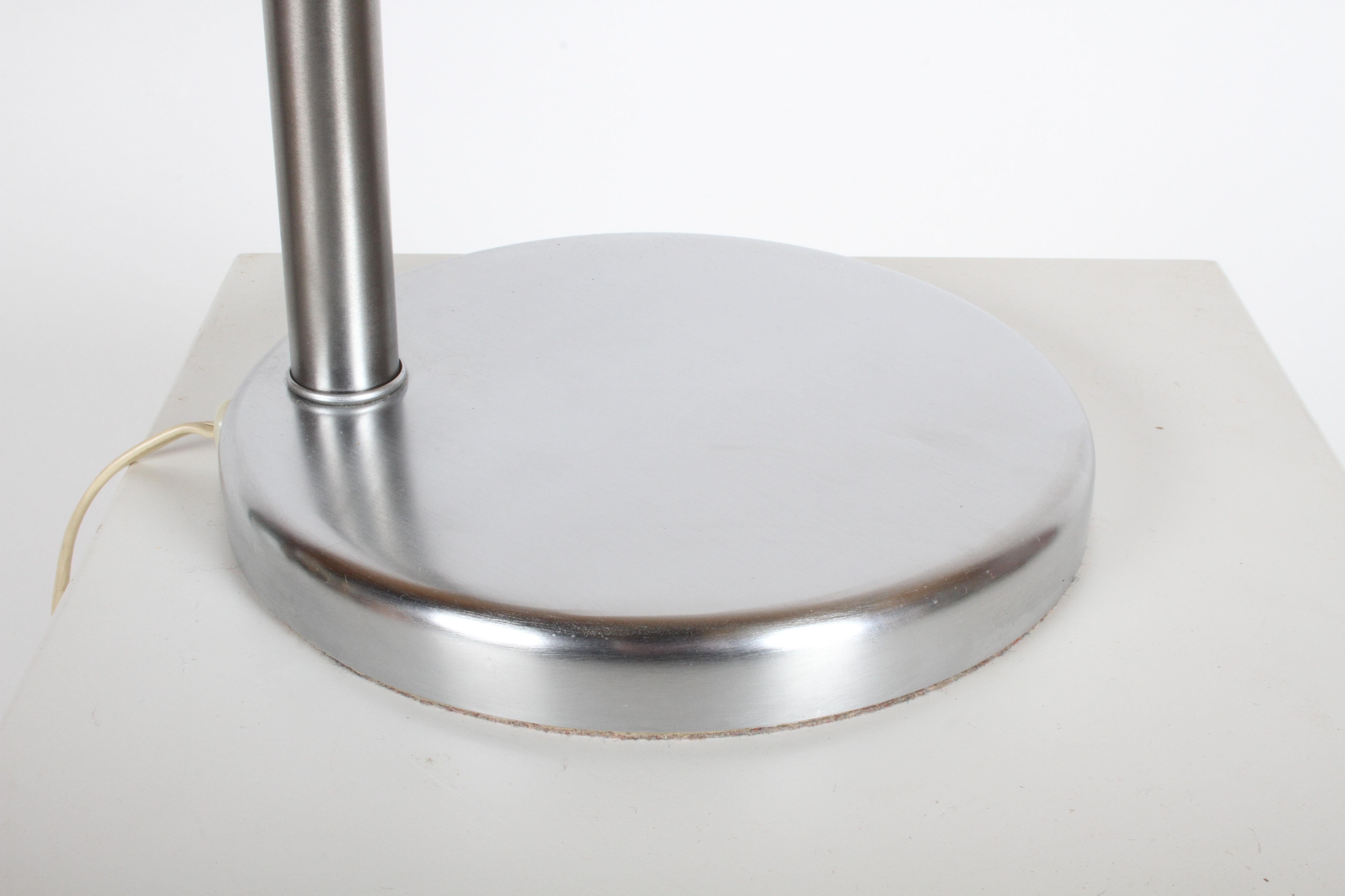 Plated Walter Von Nessen Brushed Nickel Swing Arm Table Lamp
