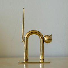 Walter Von Nessen "Cat" Fermalibro/Oggetto in ottone