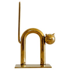 Walter Von Nessen "Cat" Fermalibro/Oggetto in ottone