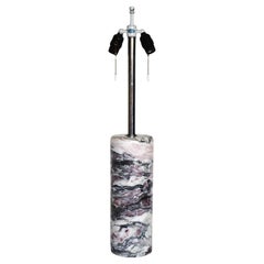 Walter Von Nessen Cylindrical Marble Table Lamp, Circa 1960
