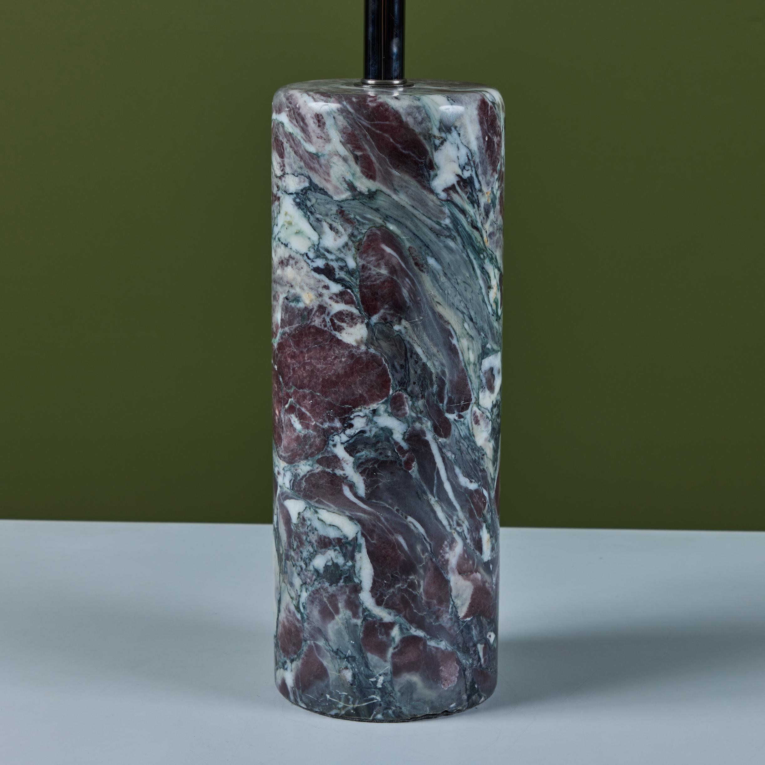 Walter Von Nessen Cylindrical Marble Base Table Lamp for Nessen Studios For Sale 3