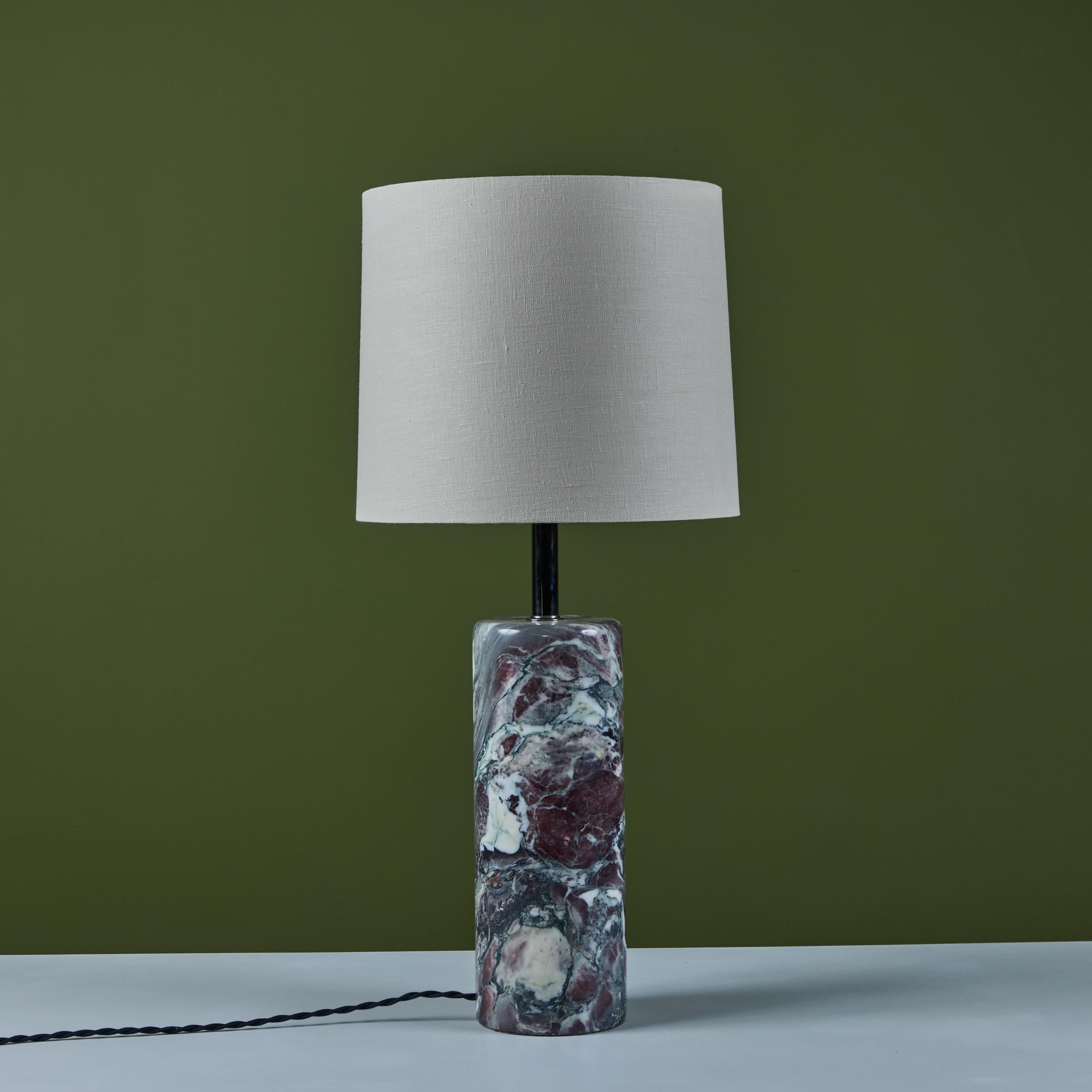 Metal Walter Von Nessen Cylindrical Marble Base Table Lamp for Nessen Studios For Sale