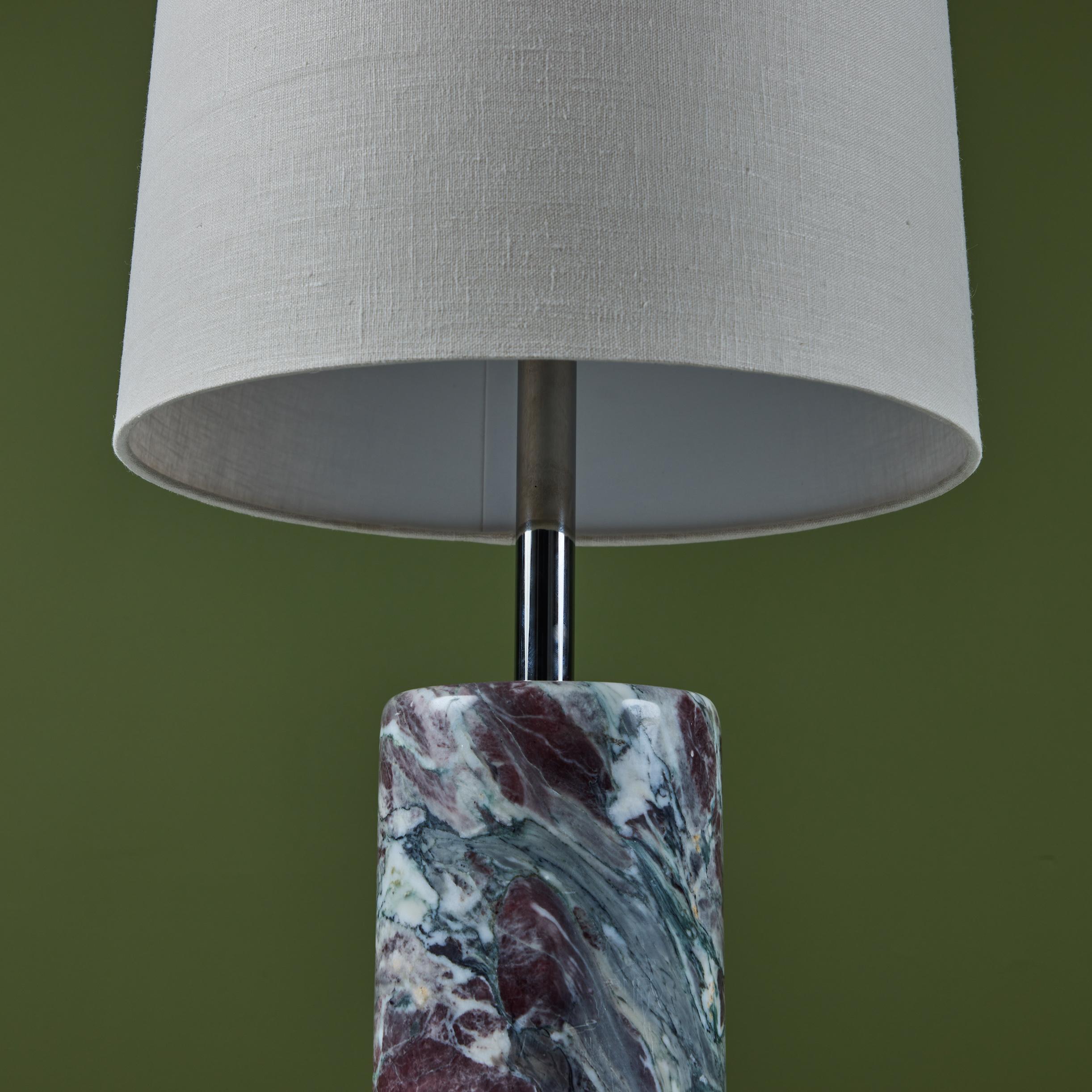 Walter Von Nessen Cylindrical Marble Base Table Lamp for Nessen Studios For Sale 1
