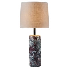 Lampada da tavolo con base cilindrica in marmo Walter Von Nessen per Nessen Studio