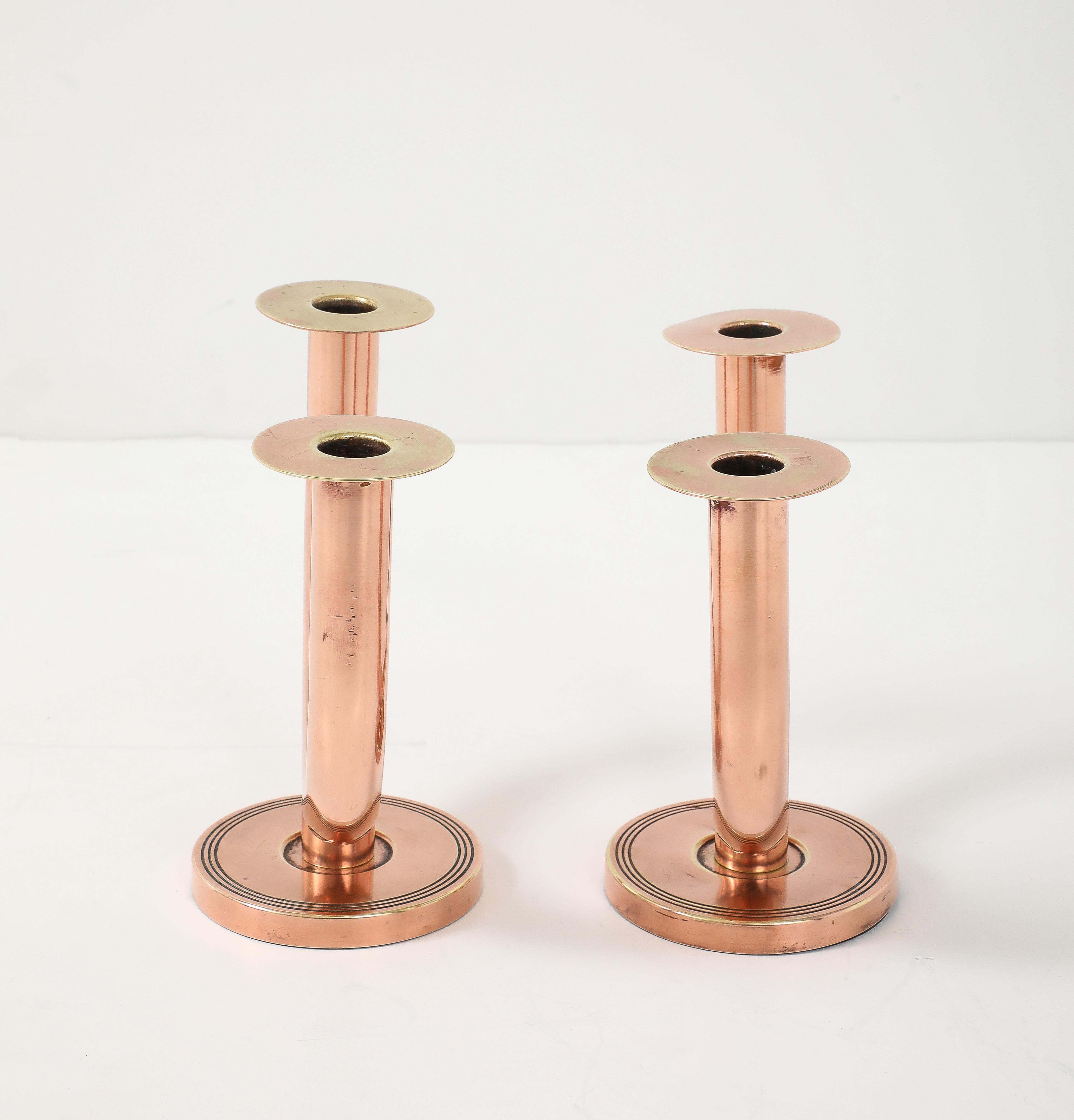 Walter Von Nessen per Chase Candelieri in ottone e rame in vendita 1