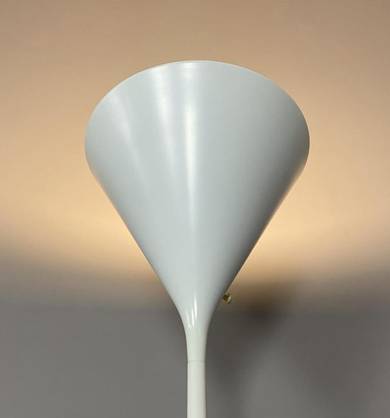 American Walter Von Nessen for Nessen Studio White Enamel Torchiere.