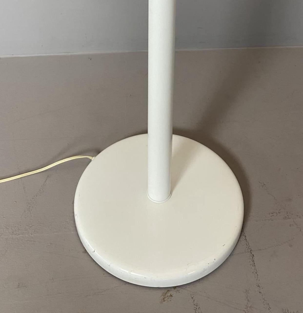 Late 20th Century Walter Von Nessen for Nessen Studio White Enamel Torchiere.