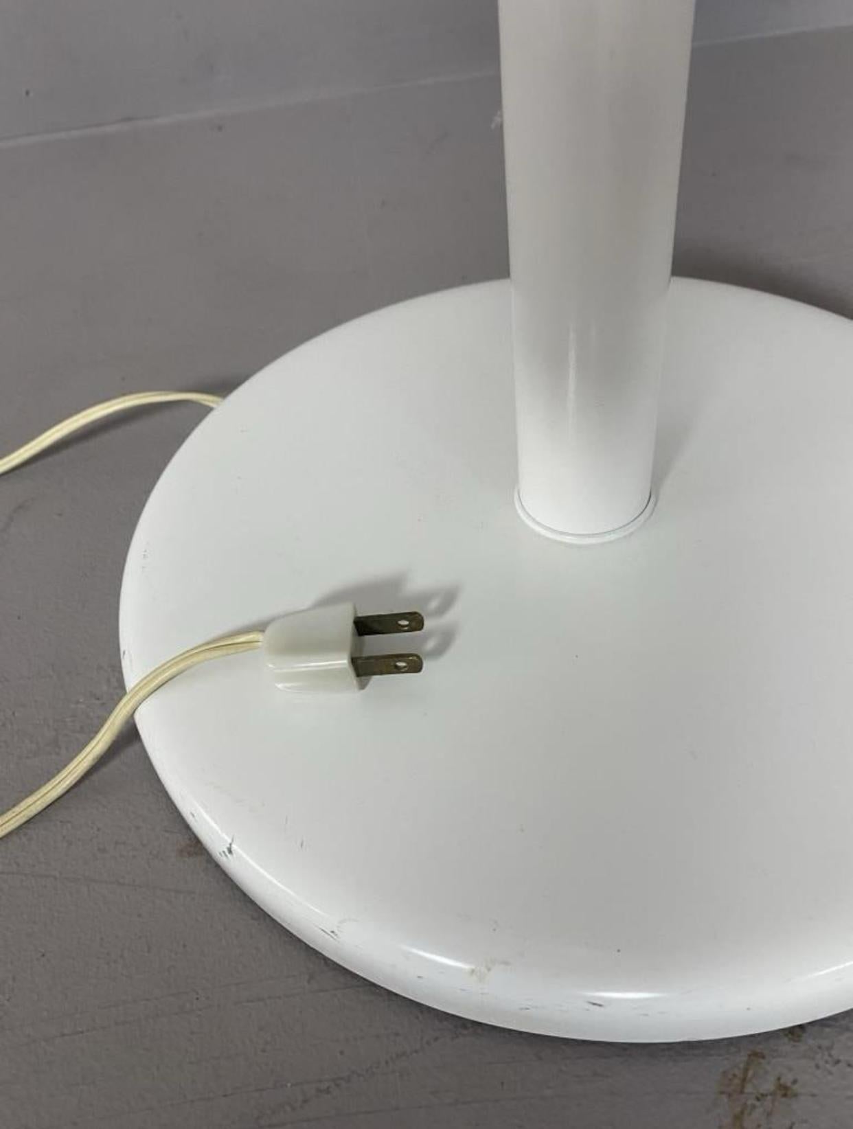 Metal Walter Von Nessen for Nessen Studio White Enamel Torchiere.