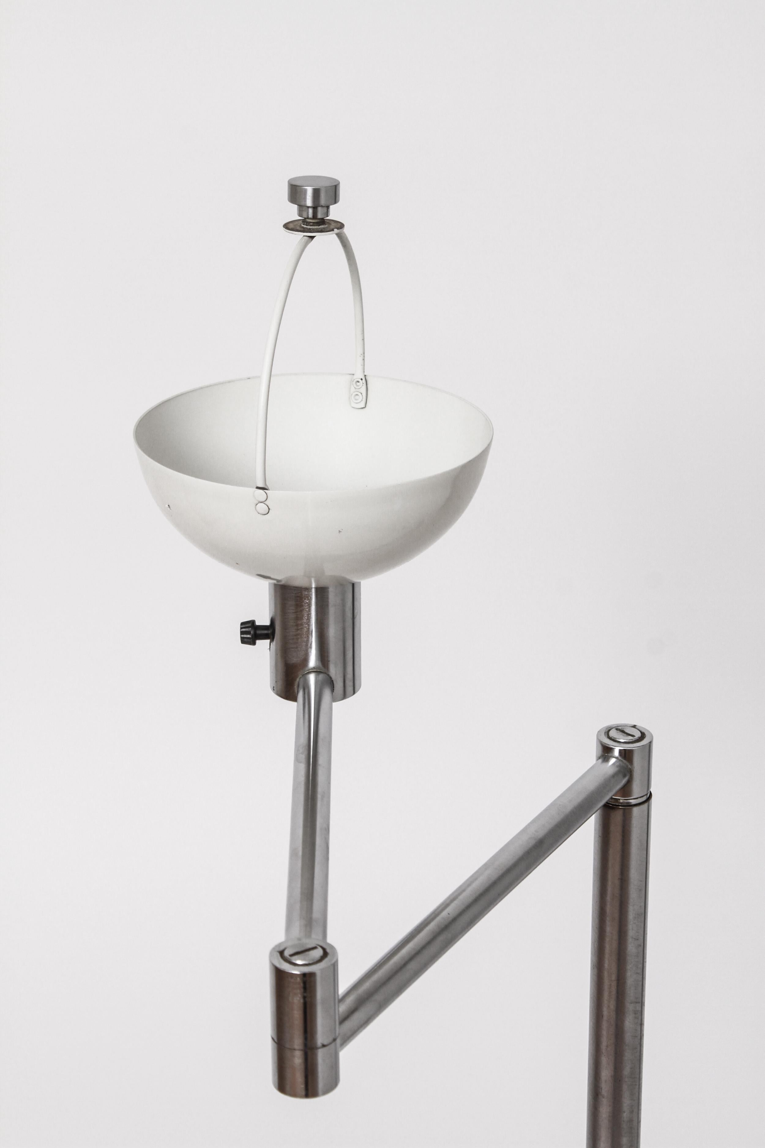 American Walter Von Nessen Modern Swing Arm Floor Lamp For Sale