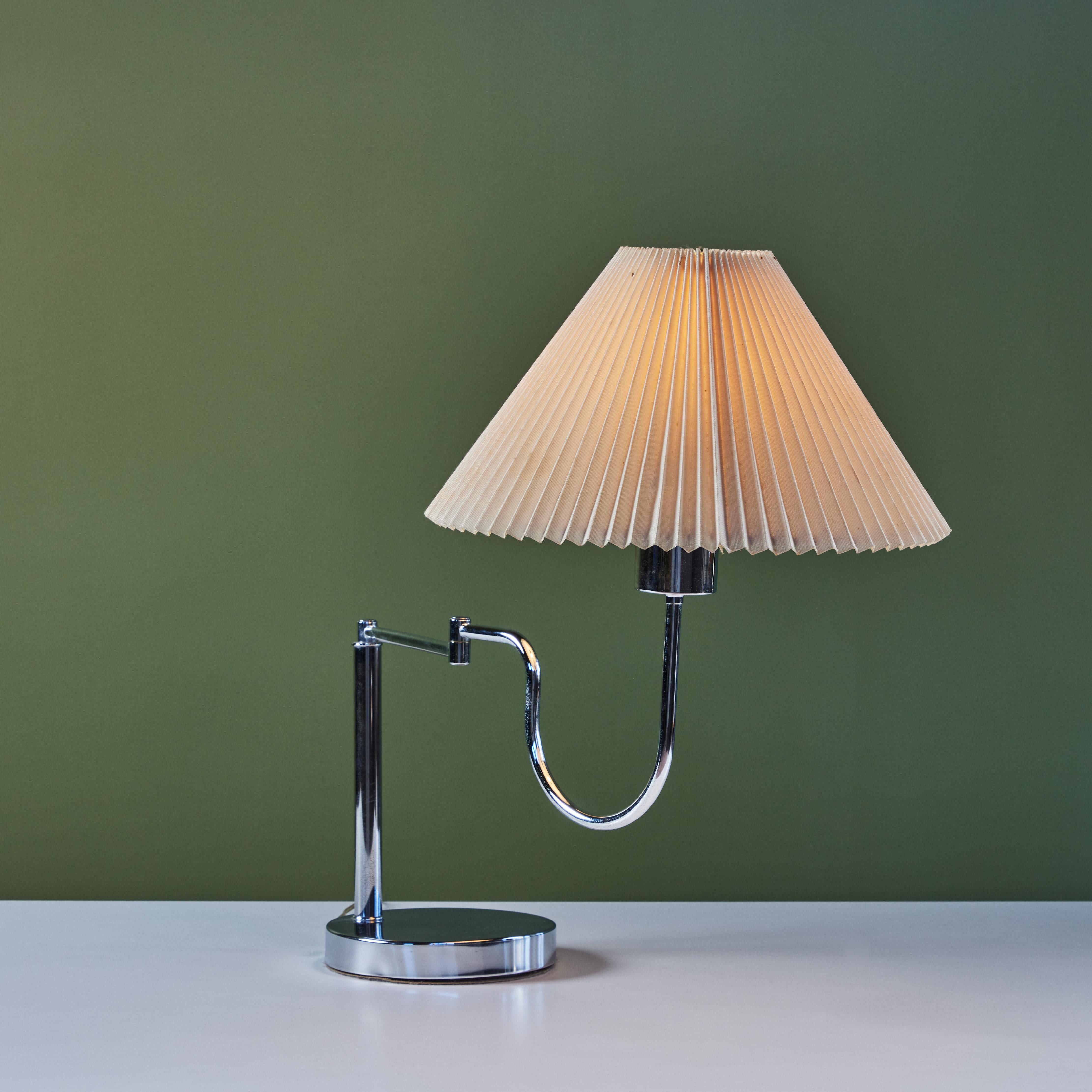 Chrome Walter Von Nessen Style Table Lamp For Sale