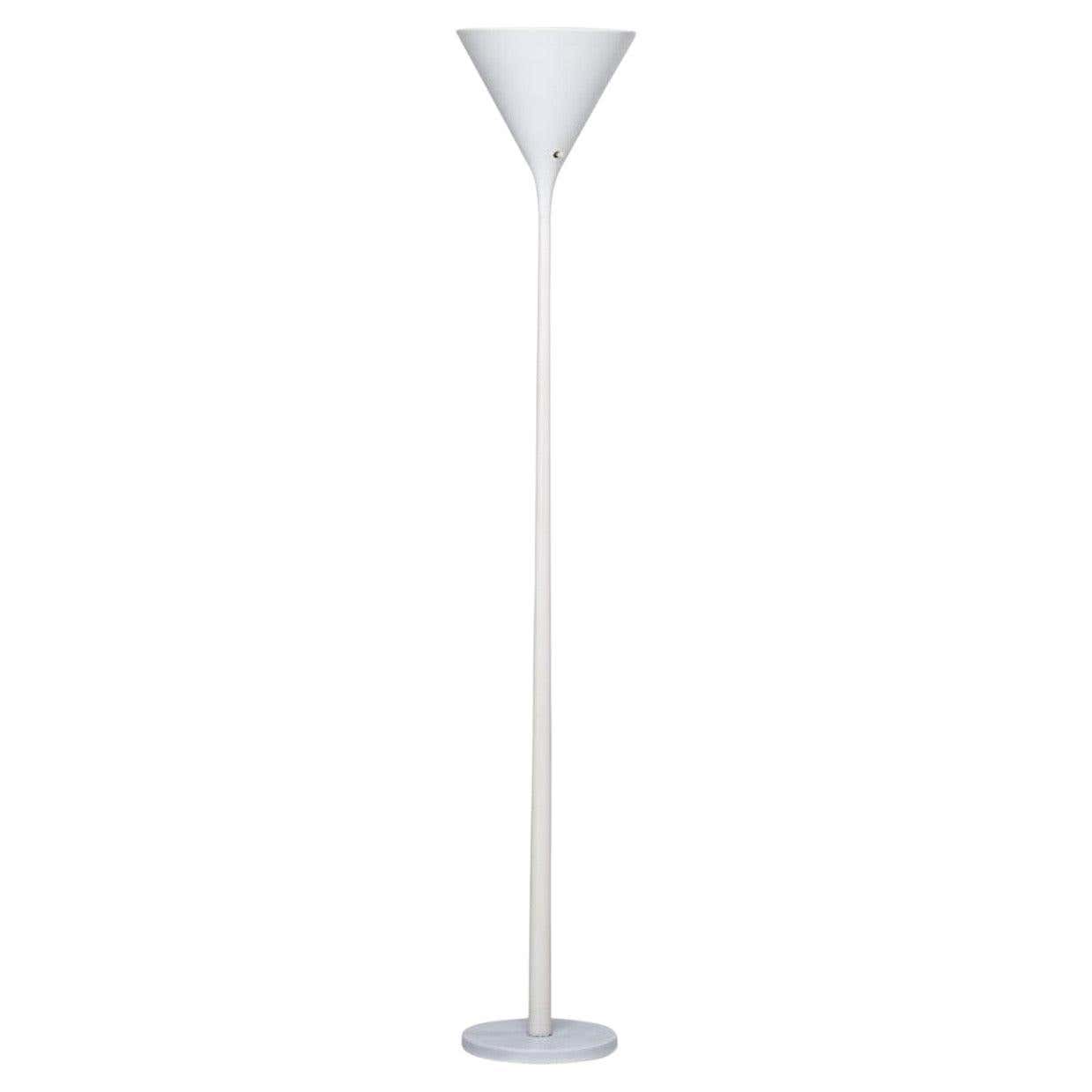 Walter von Nessen White Torchiere Floor Lamp For Sale at 1stDibs
