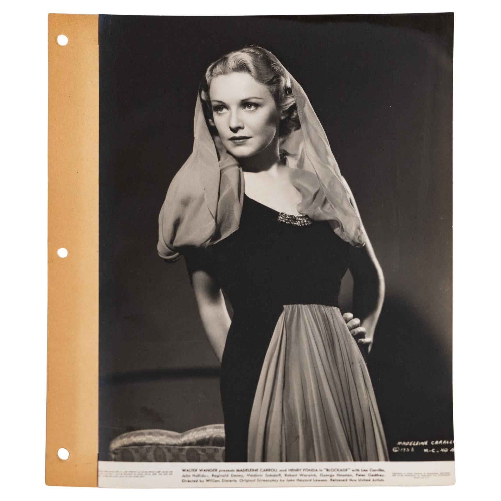 Walter Wagner. Photography of Madeline Carroll in the film "Blockade", 1938