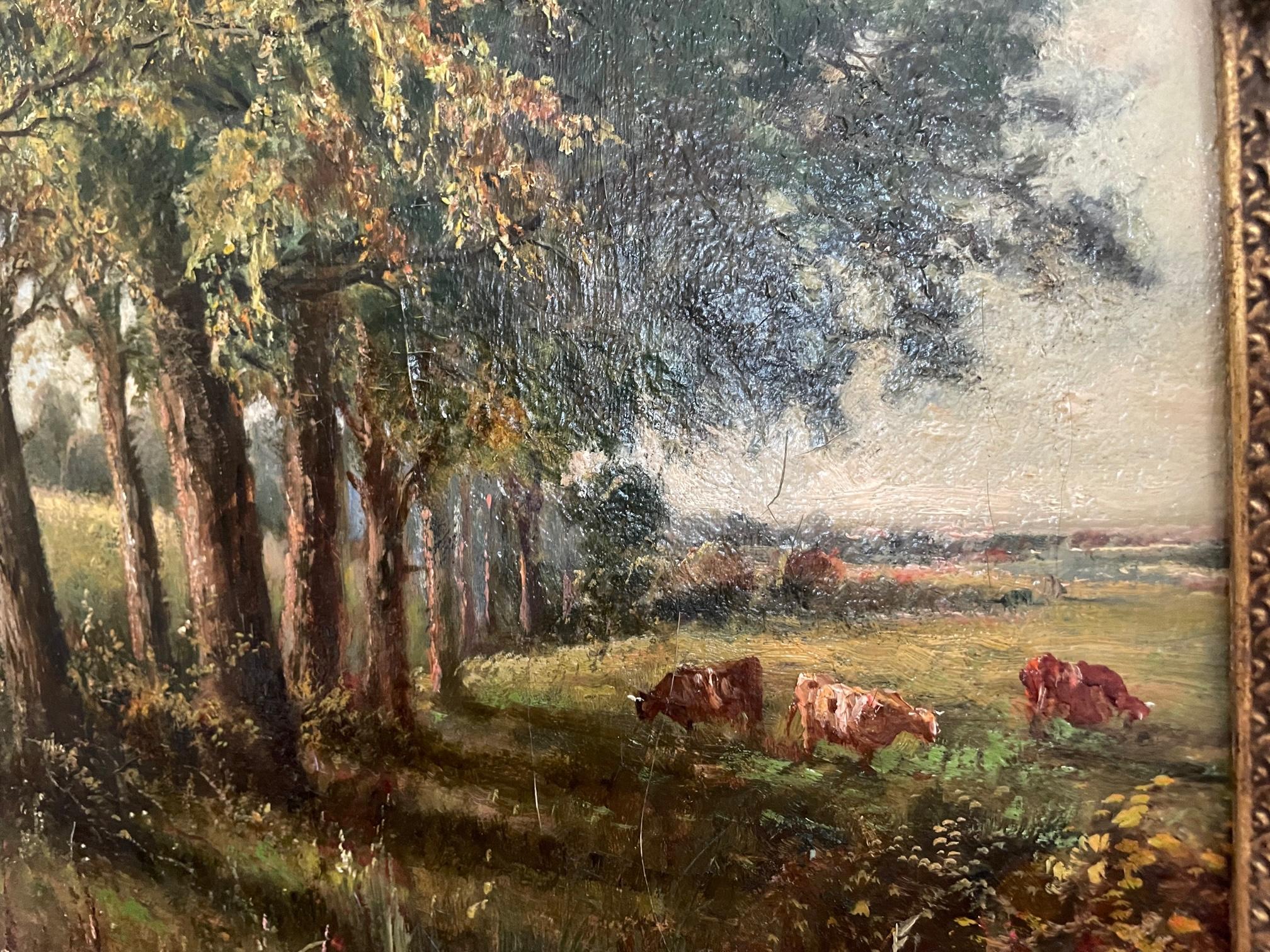 Bois avec bovins - Victorien Painting par Walter Wallor Caffyn