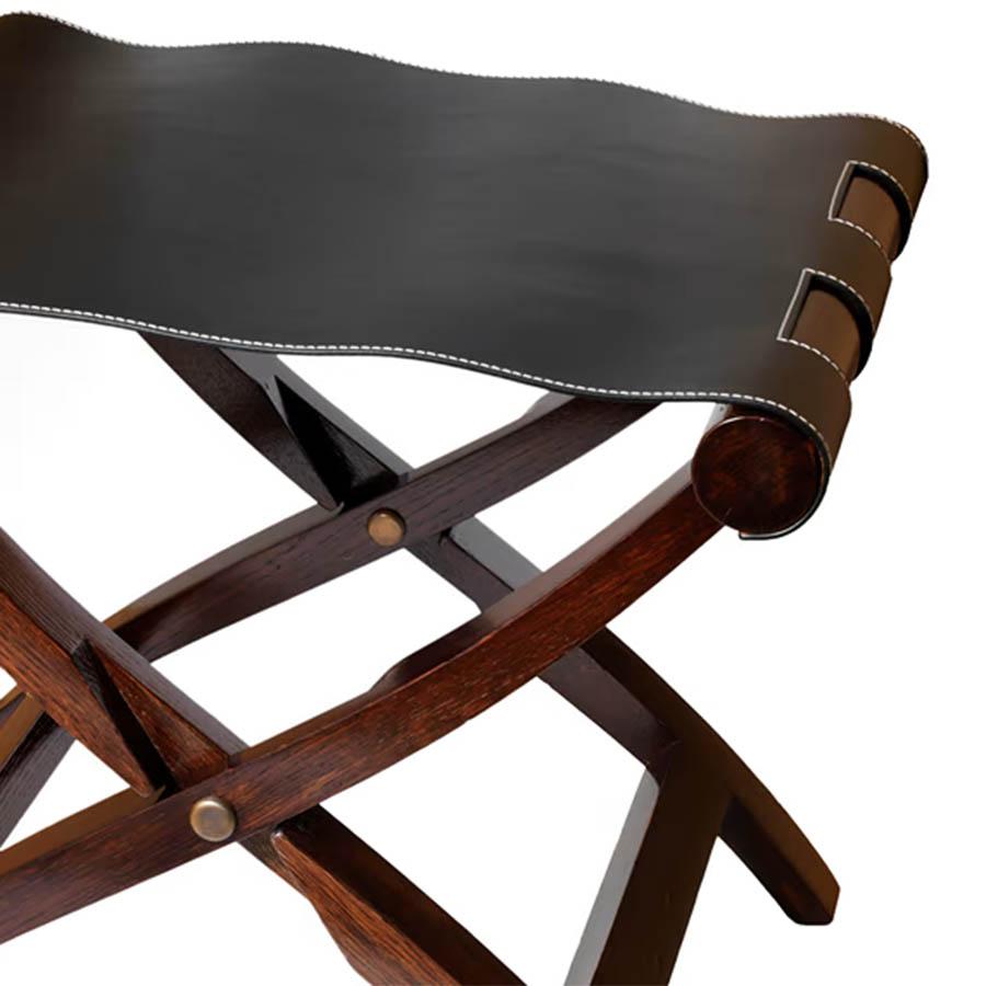 Italian Walter Walnut Folding Stool For Sale