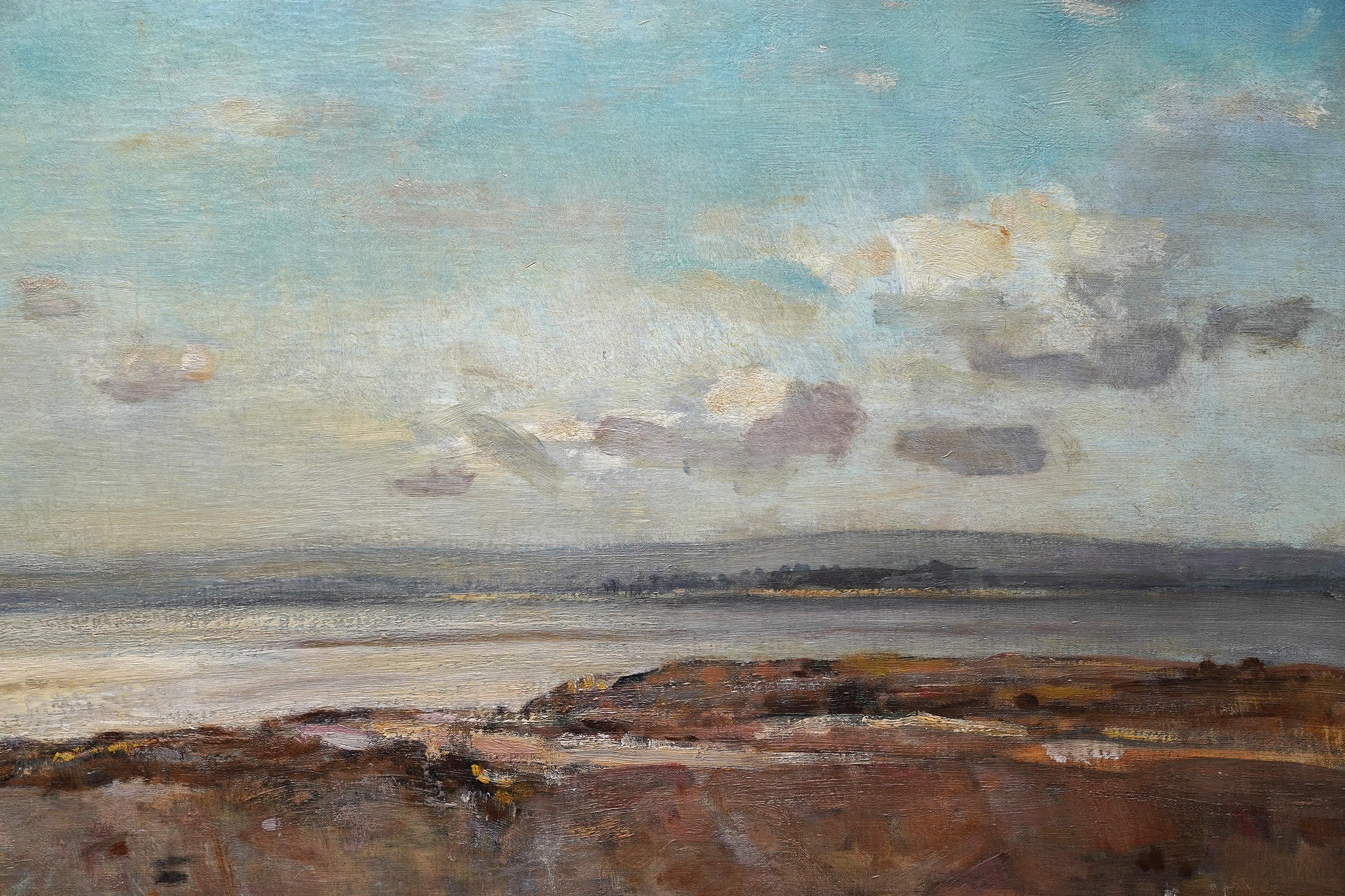 Sunset Coastal Landscape - British Impressionist 1930s art seascape oil painting For Sale 2
