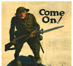 Original „Come On!  Buy More Liberty Bonds" 1918 Vintage Bonds-Poster