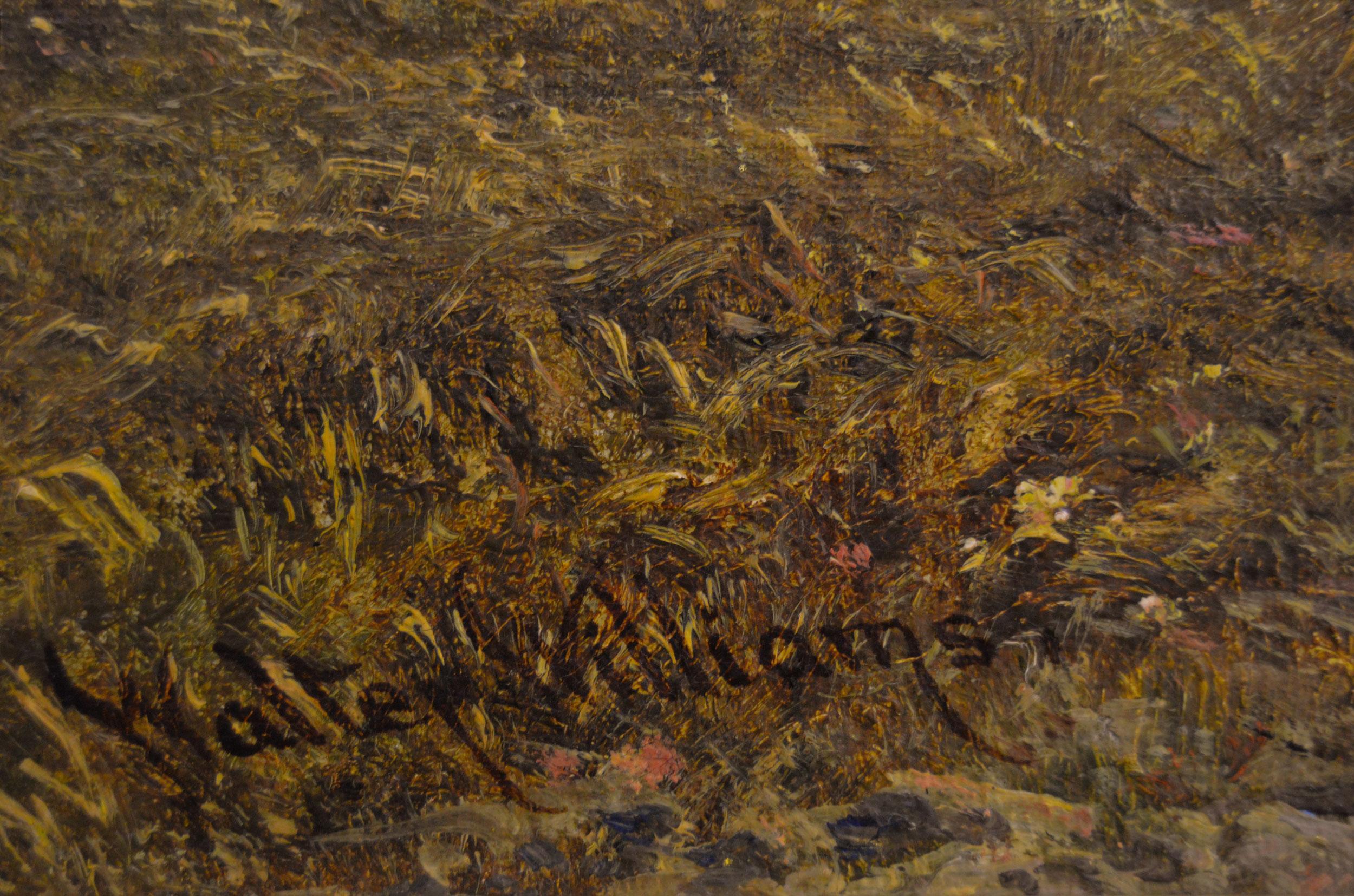 Walter Williams
Británico, (1834-1906)
Campo de la Cosecha al Atardecer, Clayton, cerca de Brighton Sussex 
Óleo sobre lienzo, firmado
Tamaño de la imagen: 15,5 pulgadas x 23,5 pulgadas
Tamaño incluyendo el marco: 21,5 pulgadas x 29,5