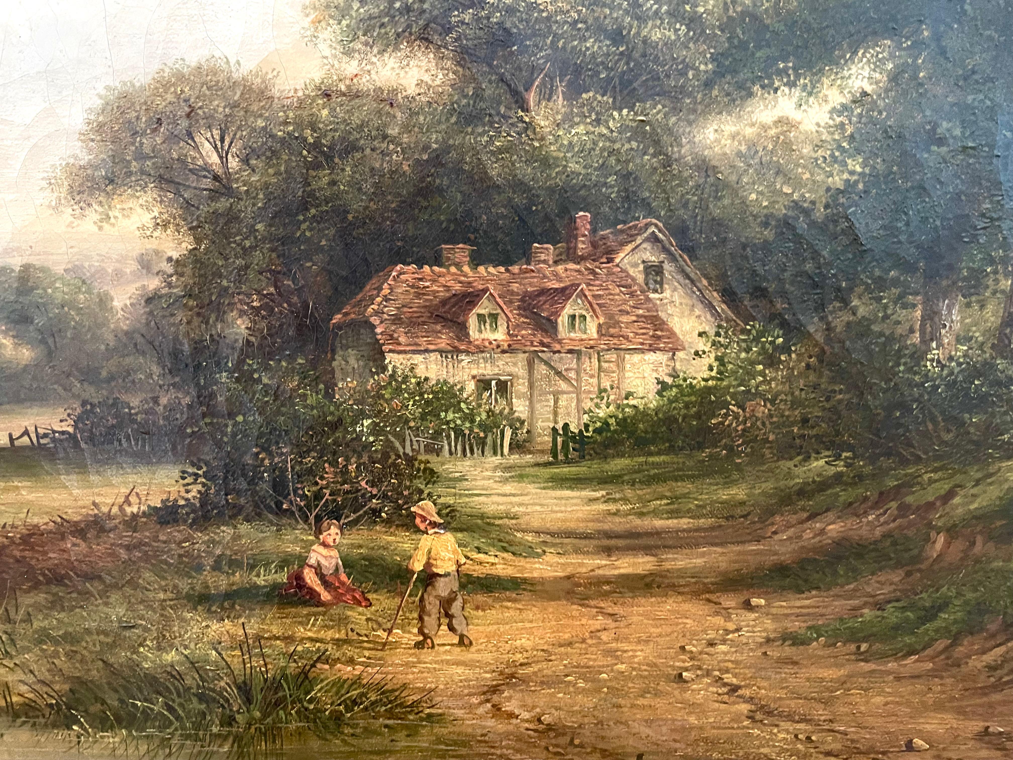 Children At Play - English School Painting by Walter Williams