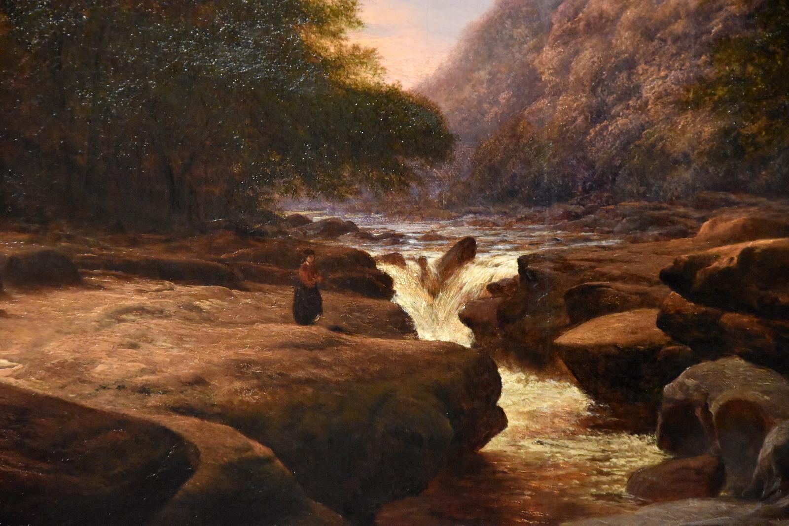 Oil Painting 'The Strid, near Bolton Abbey Wharfedale' by Walter Williams. Walter Williams 1835-1906 was a painter of the highly popular Williams family of painters regular exhibitor RA RBA and elsewhere. Oil on canvas. Signed and Dated 1876. In