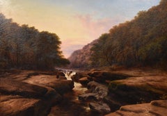 Antique Oil Painting 'The Strid, near Bolton Abbey Wharfedale' by Walter Williams
