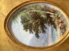 Paire de paysages fluviaux Antique British, représentant des cascades, des montagnes et des arbres