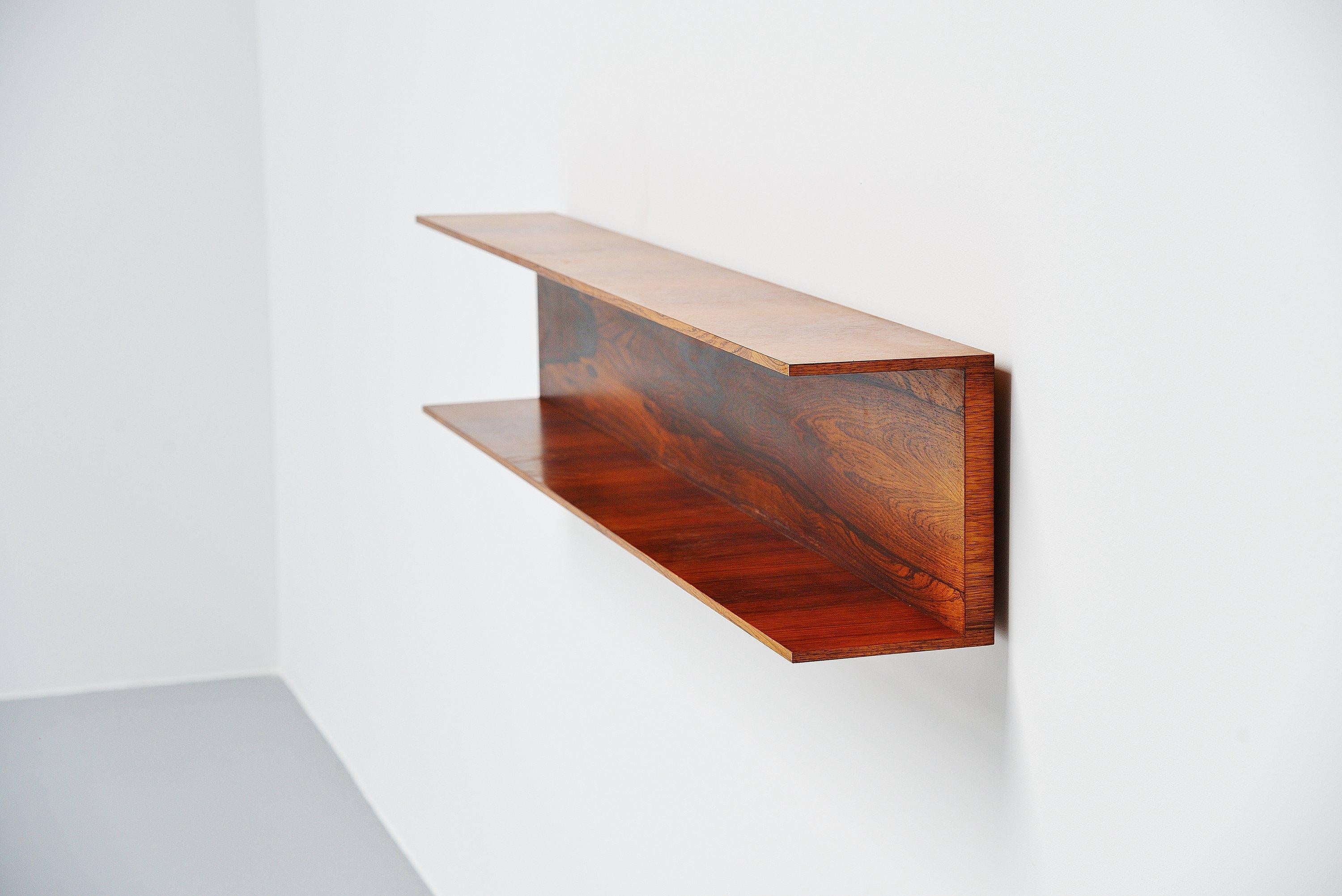 Mid-20th Century Walter Wirz Rosewood Wall Shelve Wilhelm Renz, Germany, 1965