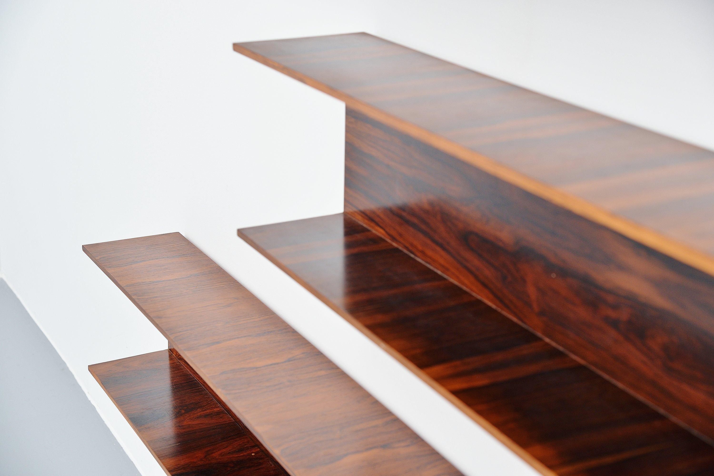 Mid-20th Century Walter Wirz Wall Shelves Wilhelm Renz Rosewood, Germany, 1965