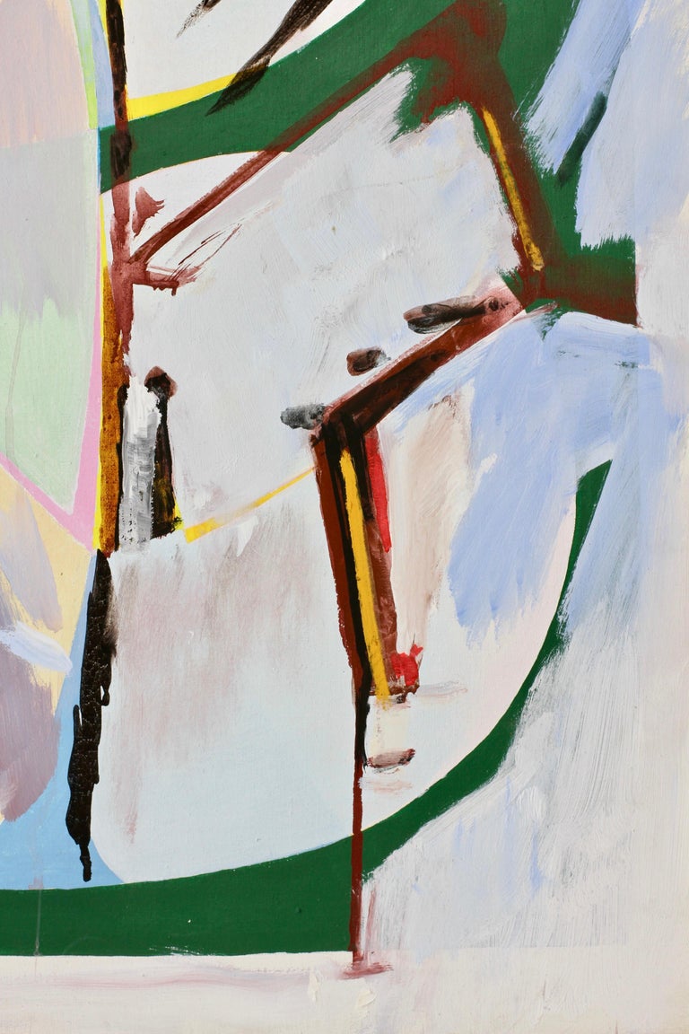 Walter Wohlschlegel 'Hochsommer' Vintage Abstract Modern Art Painting, 1986 For Sale 3