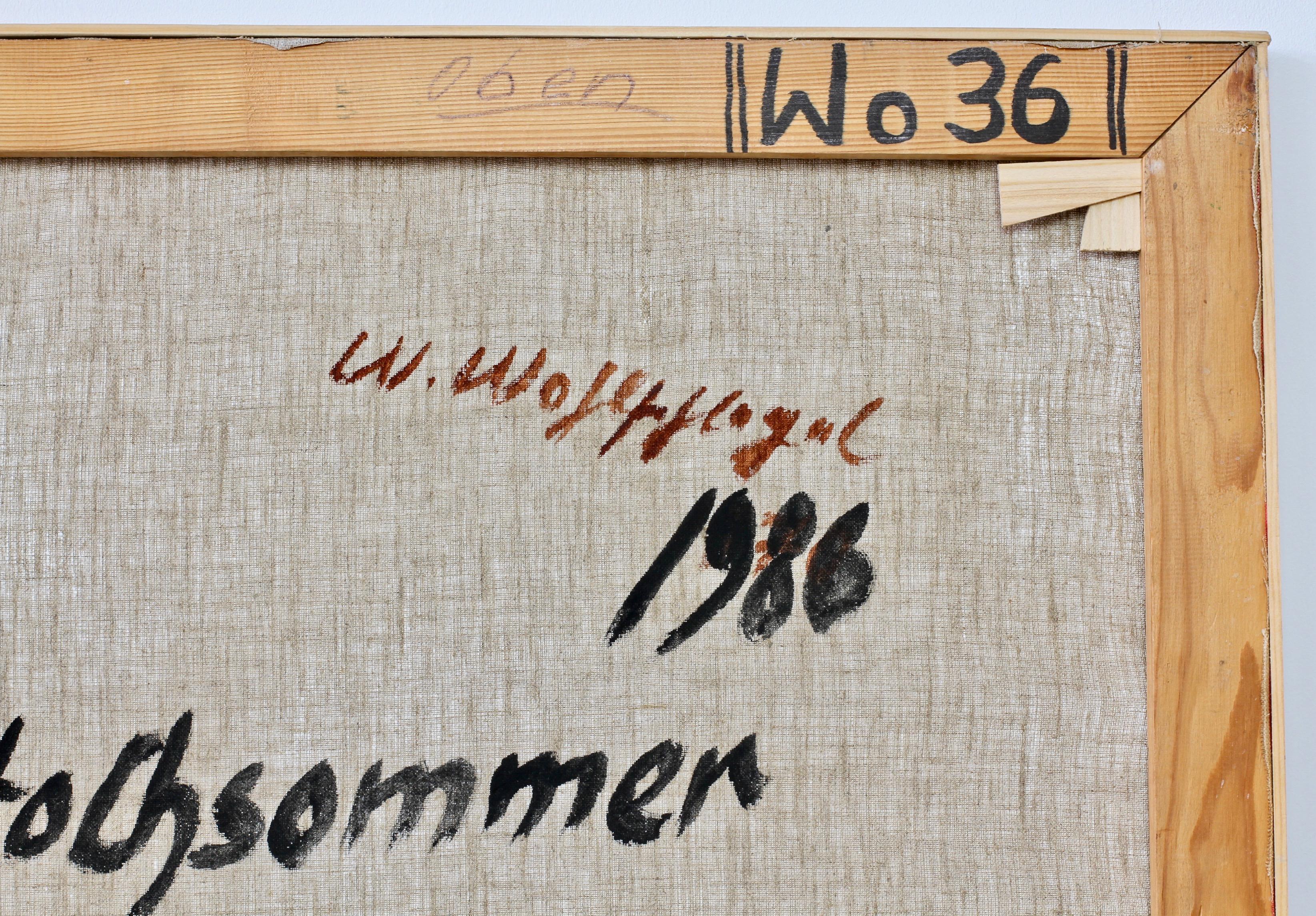 Walter Wohlschlegel 'Hochsommer' Vintage Abstract Modern Art Painting, 1986 11