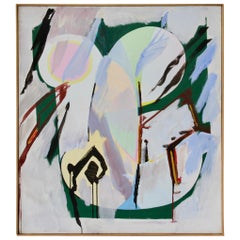 Walter Wohlschlegel 'Hochsommer' Vintage Abstract Modern Art Painting, 1986