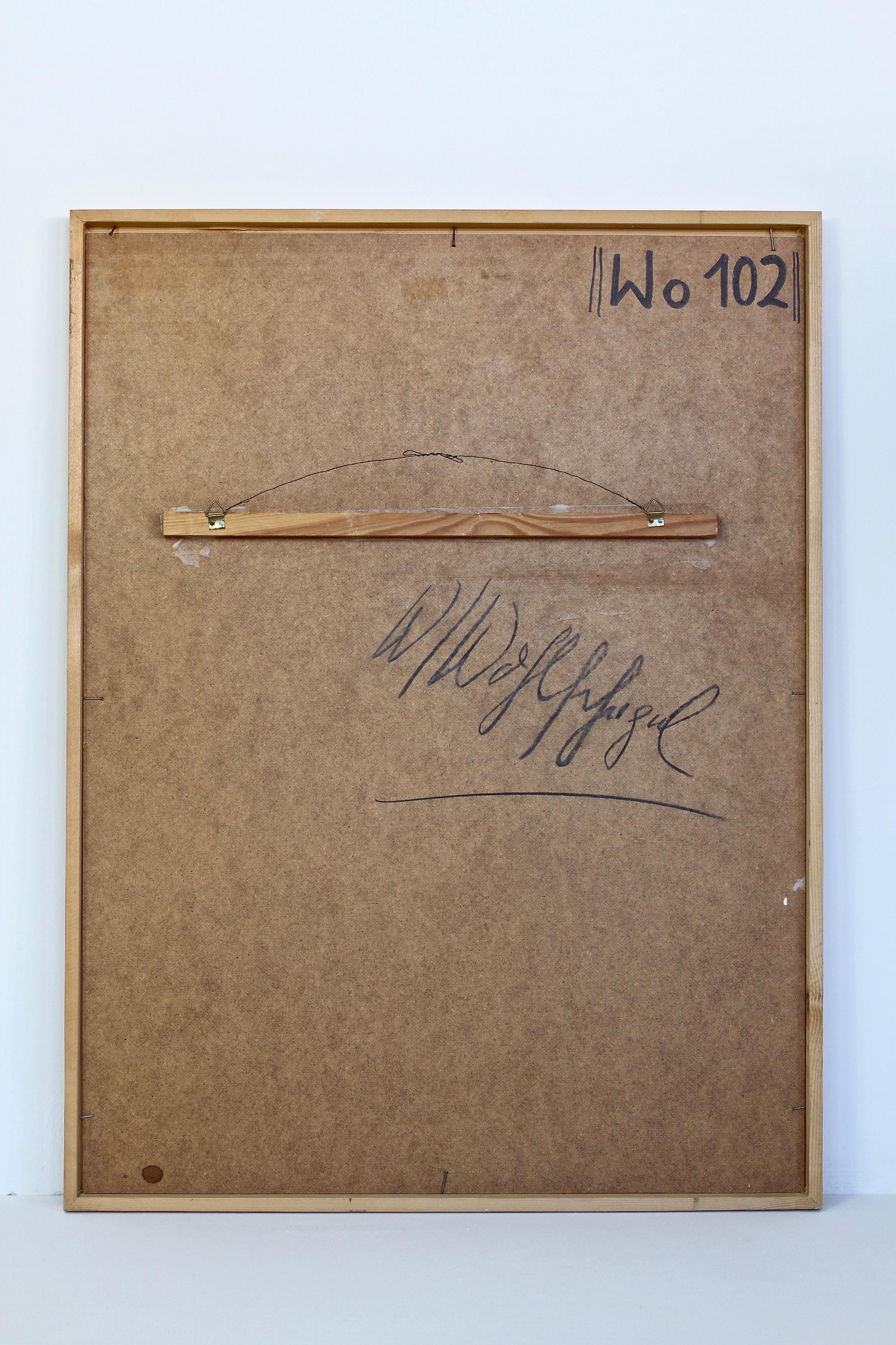 Walter Wohlschlegel, signiertes abstraktes modernes Ölgemälde, Deutschland, ca. 1960er Jahre im Angebot 8