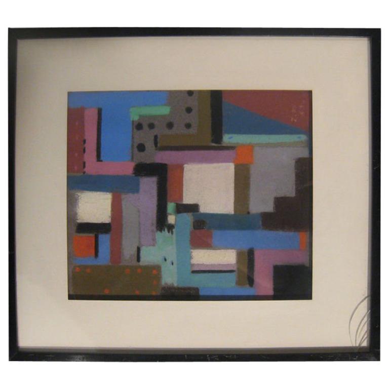 Walter Zoum pastel shades " Angles Emboités " For Sale