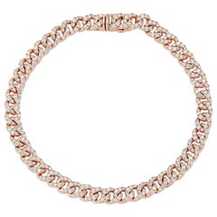 Walters Faith 18 Karat Rose Gold All Diamond Curb Link Bracelet