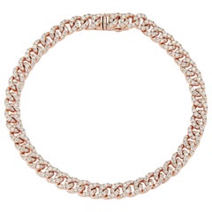 Walters Faith Bracelet à maillons courbes en or rose 18 carats avec tout un diamant