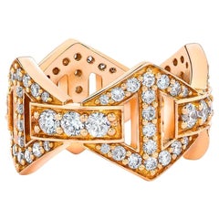 Walters Faith 18 Karat Rose Gold All Diamond Large Signature Hexagon Ring
