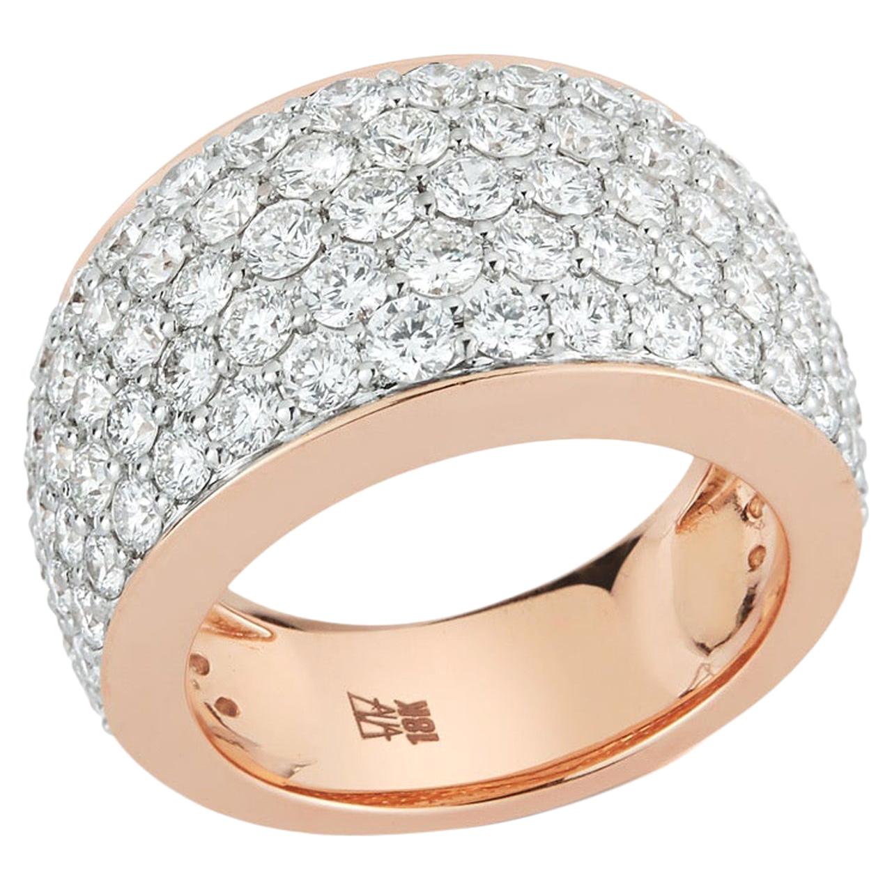 For Sale:  Walters Faith 18 Karat Rose Gold All Pave Diamond Bombe Ring