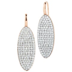 Walters Faith 18 Karat Rose Gold and Diamond Oval Drop Earrings