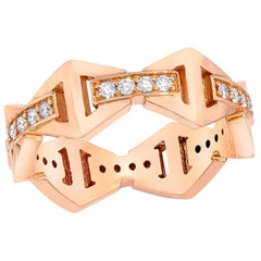 Walters Faith 18 Karat Rose Gold and Diamond Signature Hexagon Stackable Ring