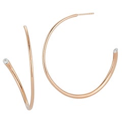 Walters Faith 18 Karat Rose Gold and Single Diamond Tubular Hoop Earring