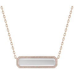 Walters Faith 18 Karat Rose Gold, Diamond and Rock Crystal Bar Pendant