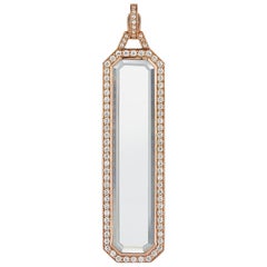 Walters Faith 18 Karat Rose Gold, Diamond and Rock Crystal Tablet Charm
