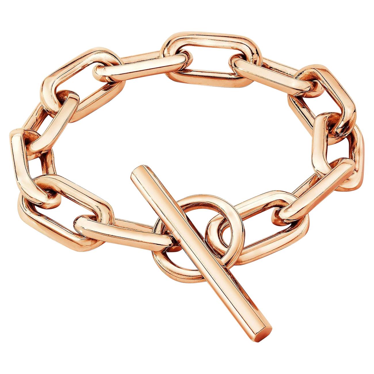 Walters Faith 18 Karat Rose Gold Jumbo Chain Link Toggle Bracelet For Sale