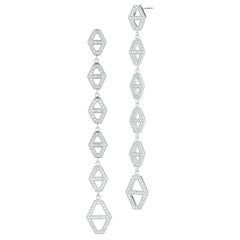 Walters Faith 18 Karat White Gold and Diamond 6-Drop Hexagon Stiletto Earring