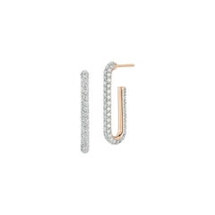 Walters Faith 18k Gold and Diamond Elongated Single Chain Link Earrings