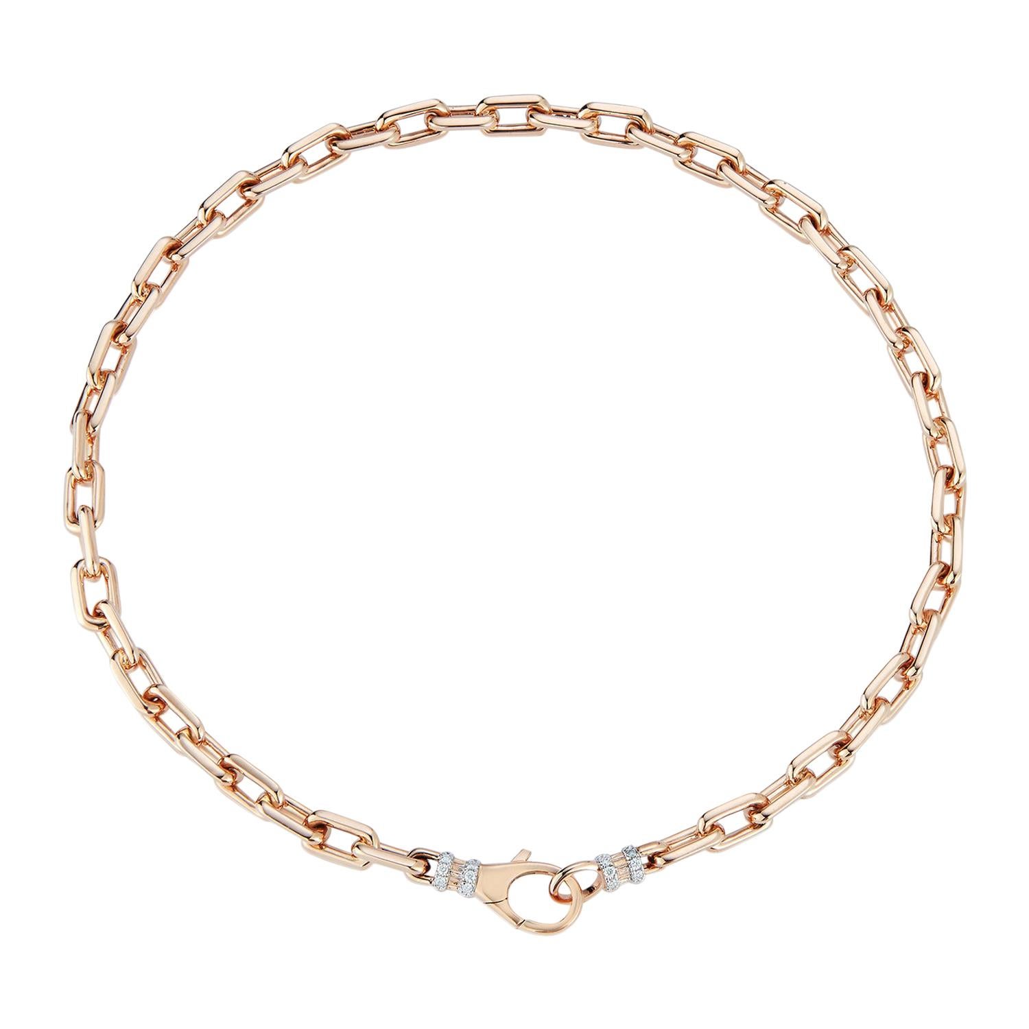 Walters Faith 18K Gold Chain Link Choker Necklace with Diamond Lobster Clasp