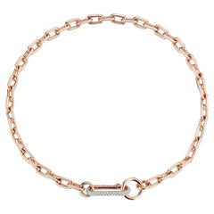 Walters Faith 18K Gold Chain Link Necklace with Elongated Diamond Link Clasp