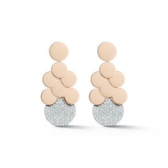 Walters Faith 18 Karat Rose Gold 8 Disc and 1 Diamond Chandelier Earring